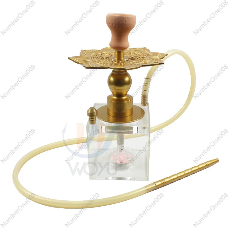 

Arabian Hookah Acrylic Material Square Lotus Plate Hookah Single Pipe Bar KTV Suitable LED Light
