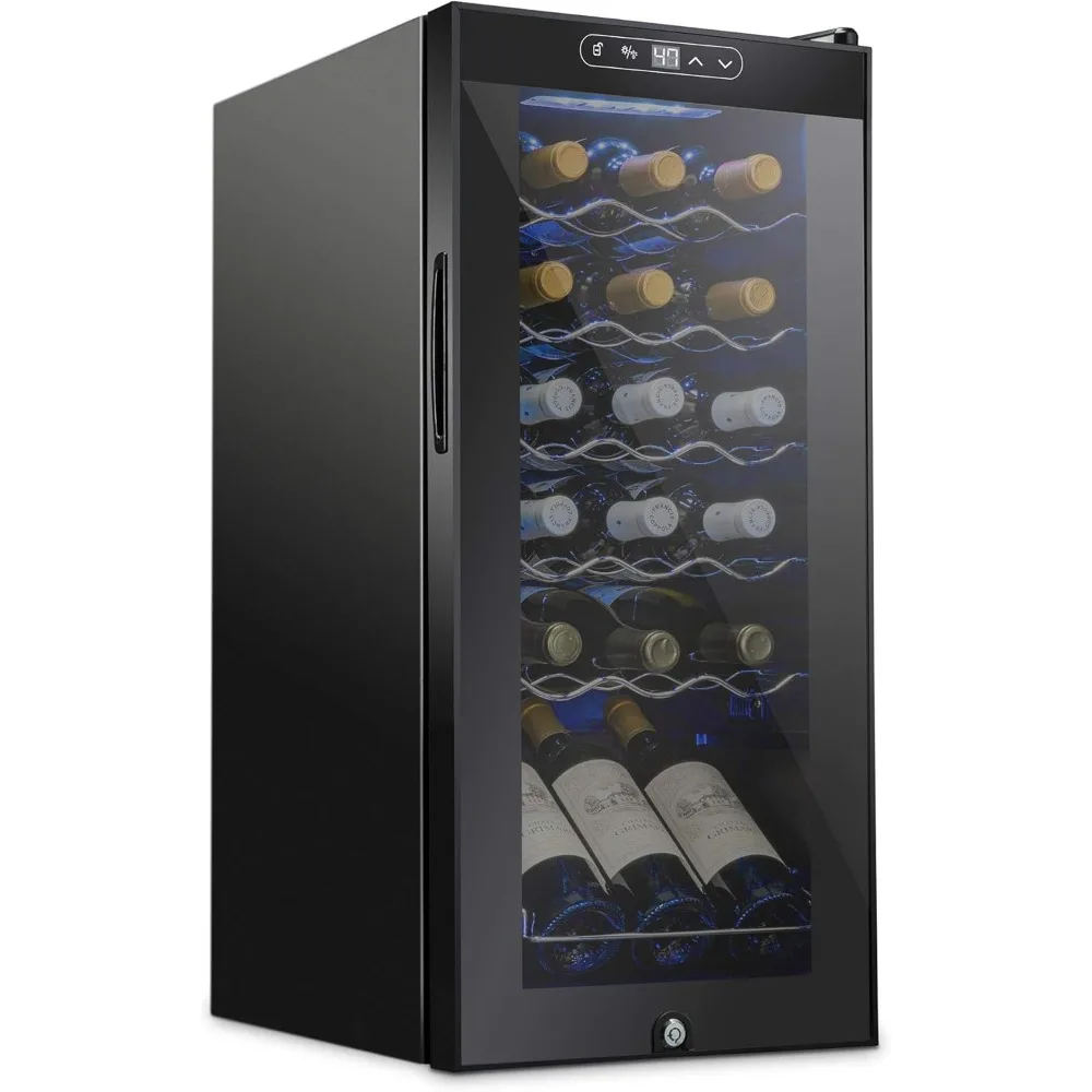 18 Bottle Compressor Wine Cooler Refrigerator w/Lock - Large Freestanding Wine Cellar Digital Temperature Control Wine Fridge