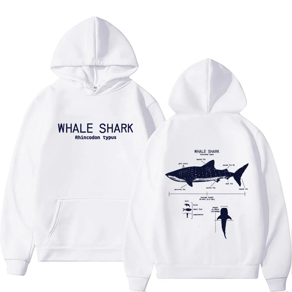 

Marine Animals Whale Shark Anatomy Graphic Hoodie Men Women Casual Vintage Pullover Hoodies Male Fashion Oversized Streetwear