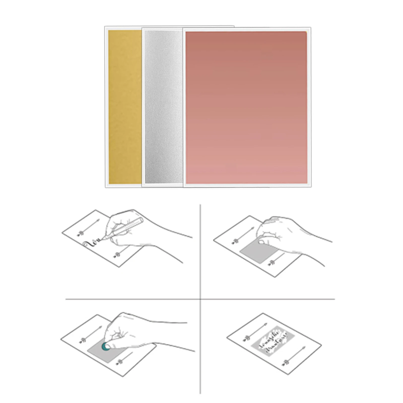 5pcs/Bag scratch stickers 200mm*270mmgold Silver rosegold for password cover family game wedding information stickers