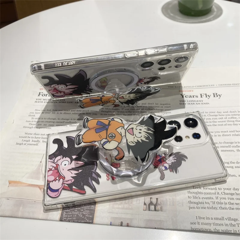 

Cute Anime Dragon Ball Magsafe Wireless Charge Phone For Samsung S22 S23 S24 S25 Ultra Plus Cartoon Dragon Ball Magnetic Holder