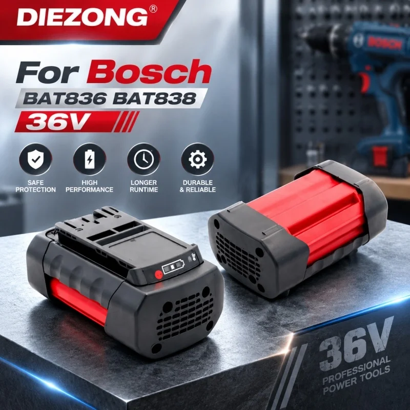 Power Tool Battery for Bosch 36V Li-ion Battery BAT836 BAT838, Replacement Battery for Hammer Drill Garden Tools