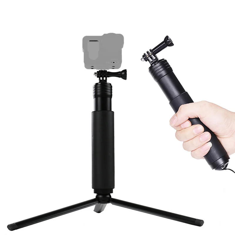 Aluminum Alloy Handle Tube Mount Holder Monopod Selfie Stick Stand with Mini Tripod for Gopro Hero DJI OSMO SJcam Cameras Phones