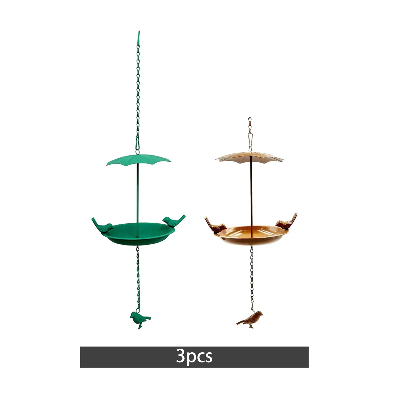 3Pcs Outdoor Hanging Bird Feeders Sturdy Large Capacity Metal Bird Food Holder Garden Decor for Balcony Porch Outside Yard Lawn