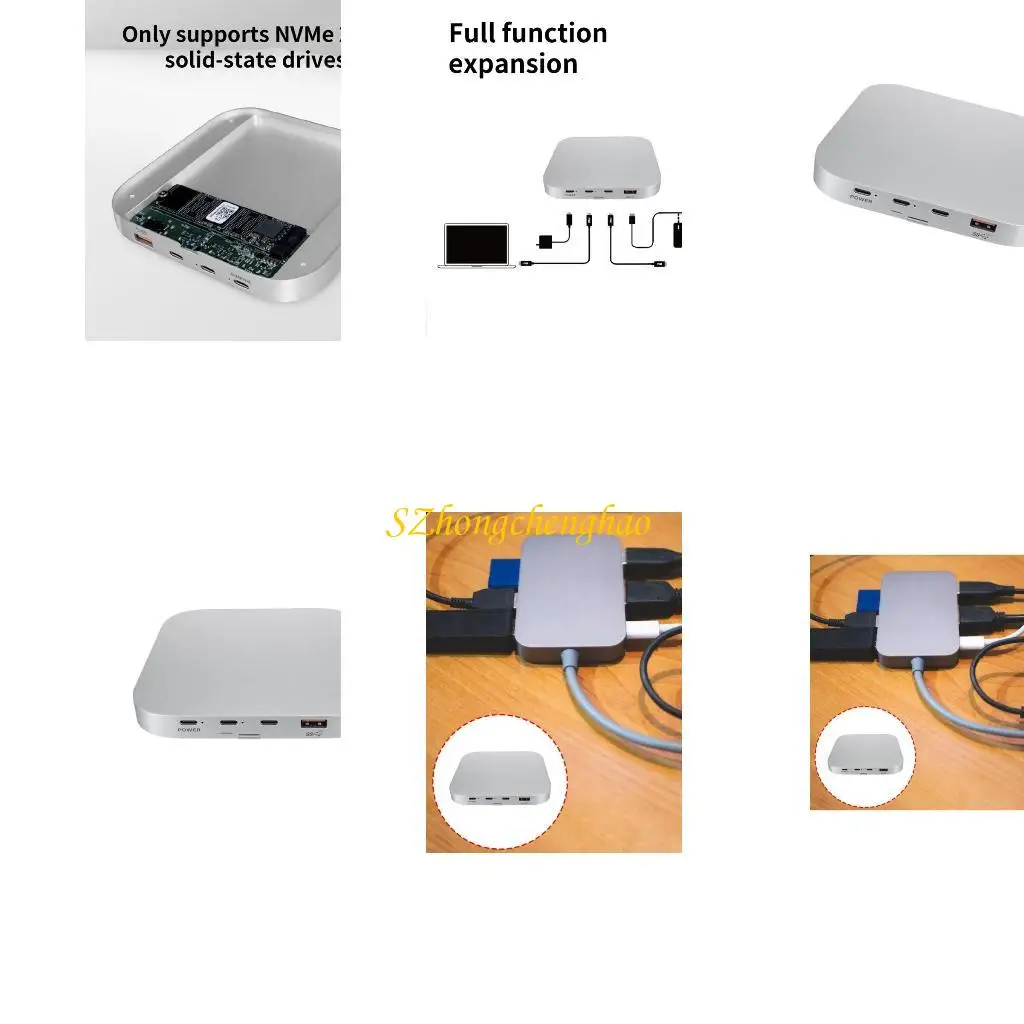 

Aluminum Docking Station For Mini Computer 40Gbps M.2 2280 Solid Disk Enclosure And Multiple port 601D