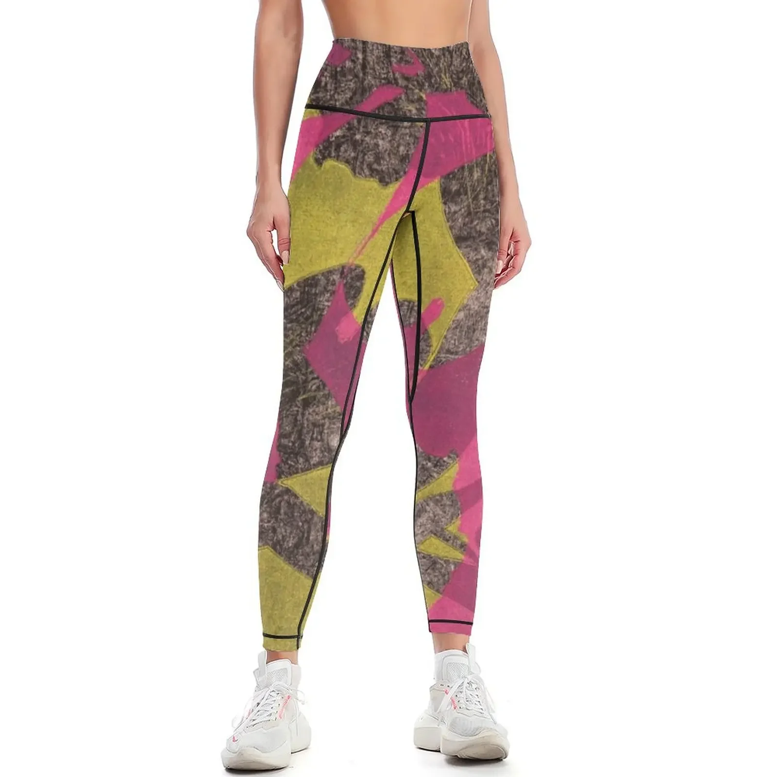 

Fuchsia Morning Glory Woodcut Leggings push up tights for Women's fitness Sweatpants Leginsy push up Womens Leggings