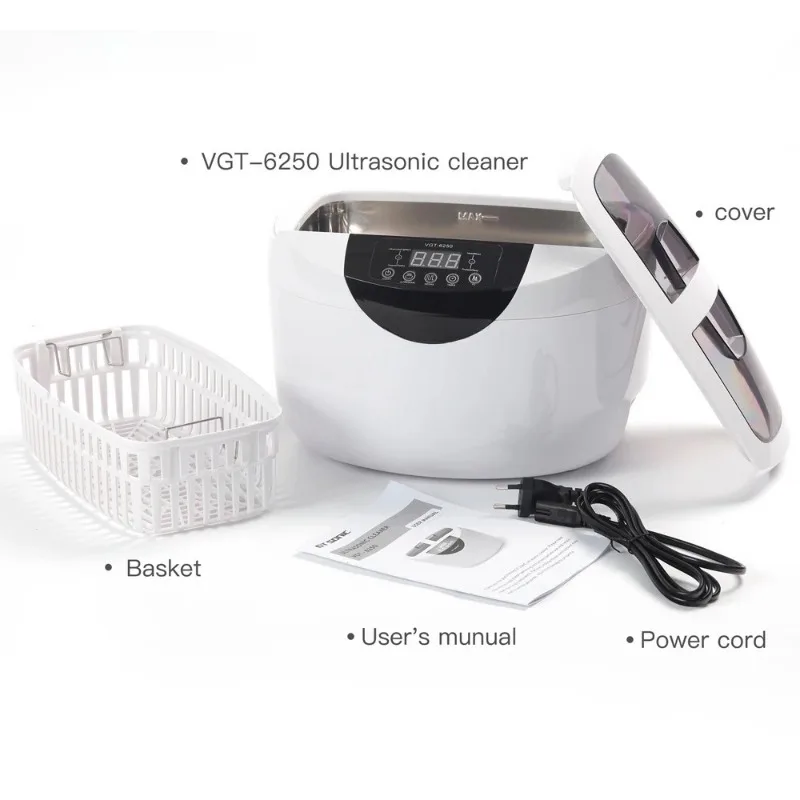 Ultrasonic Cleaner China Stainless Steel SUS304 GT SONIC For Watch Bracelet Cleaning Degreaser VGT-6250