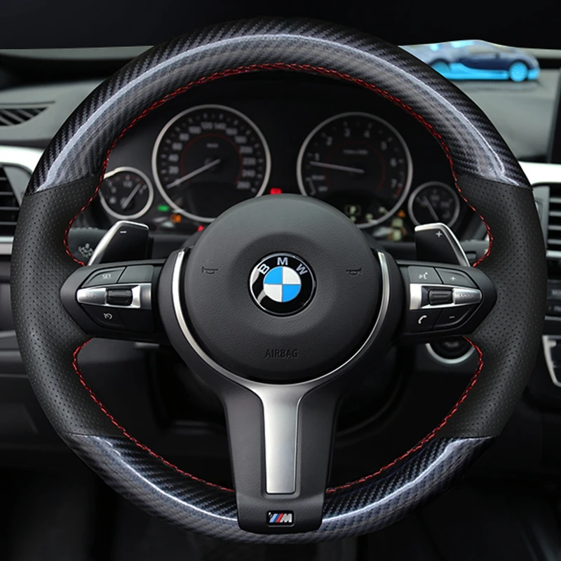 Custom Car Steering Wheel Braid Cover 100% Fit For BMW (M Sport) 2 Series F22 F23 F45 F46 X4 F26 X5 F15 X6 F16 2014-2019