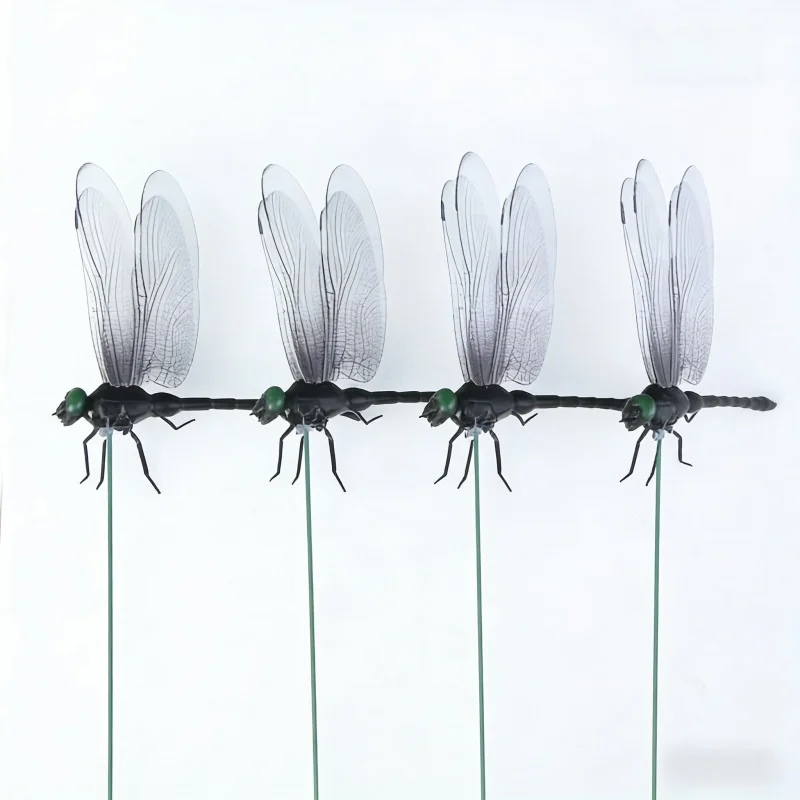 Garden Statue Sculpture Outdoor courtyard lawn decoration ornament Dragonfly Card Holder with Insert Rod Thanksgiving Halloween4