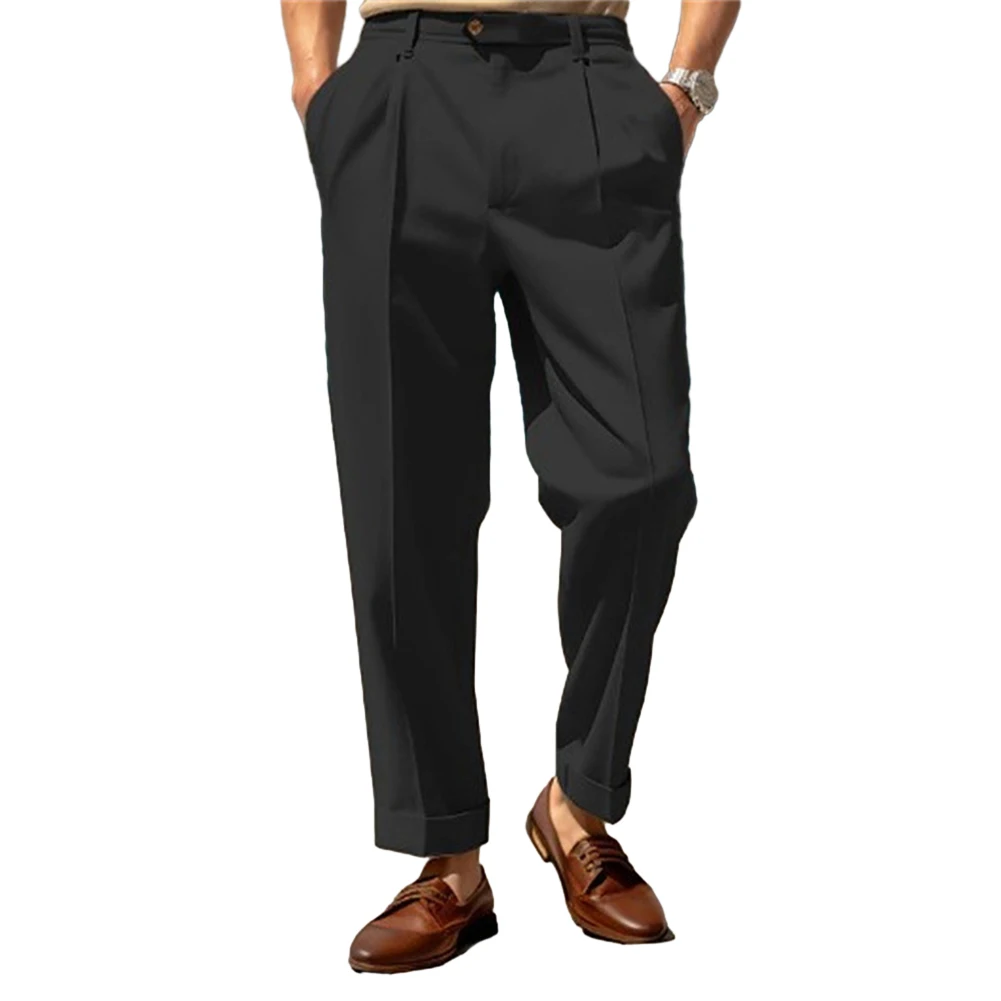 Dress Pants Pants Business Buttons Elegant Formal Stand Pocket Suit Pants Trousers Wide Leg Club Daily Holiday