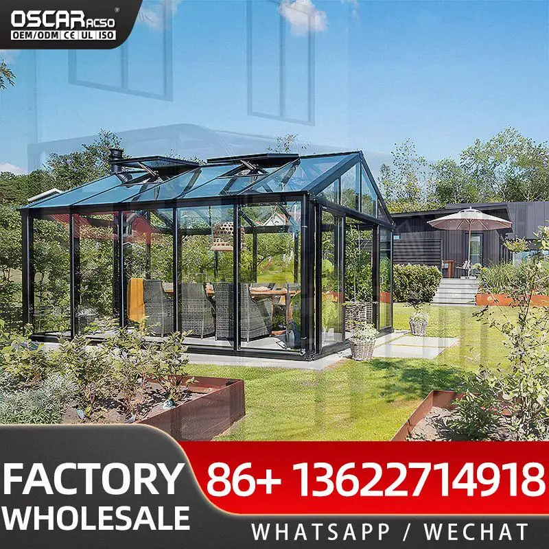 Window Glass Design for Outdoor Indoor Backyard Greenhouse Factory Price sunroom