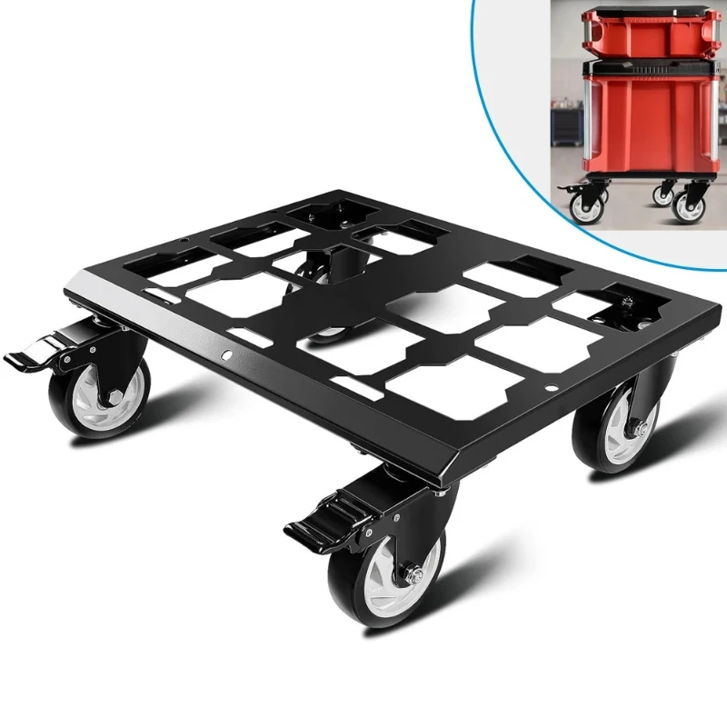 Compatible with Mil.Waukee Packout Toolboxes, Carbon Steel Frame and Larger Wheels with Brake System