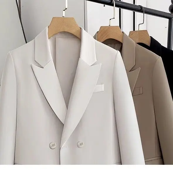 Damska marynarka plus size 2024 wiosna jesień luźny krój modna kurtka biurowa