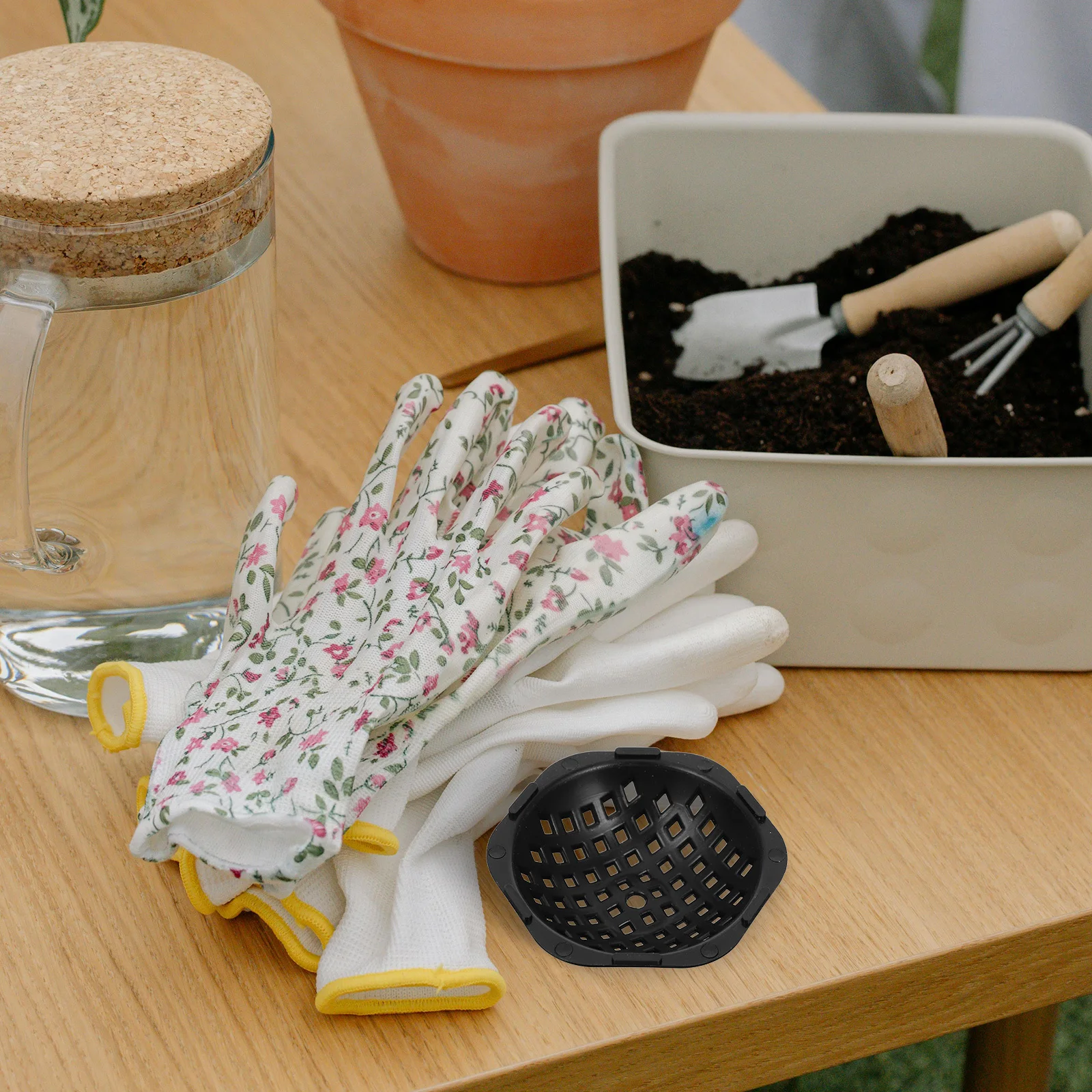 Juntas de malla para maceta de 20 piezas, pantalla redonda de plástico con orificio de drenaje, almohadilla de filtro inferior para bonsái y macetero de 5,6 cm para jardines