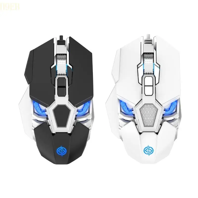 

H9EB RGB Gaming Mouse Macro Programming USB Optical 6400DPI 9 Buttons for Game Office
