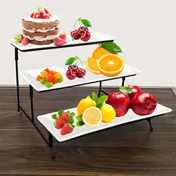 Three-layer Fruit Plate Stand Buffet Table Cold Dishes Snacks Fruit Table Food Display Shelf Creative Fruit Plate Holder