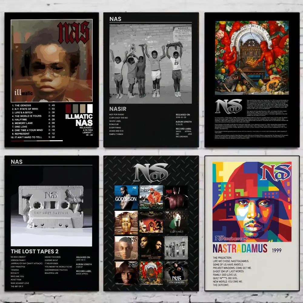 Hot Rapper N-nAS Poster Vintage Wall Art Aesthetic Room Decor Print Living Room Bedroom Home Decoration