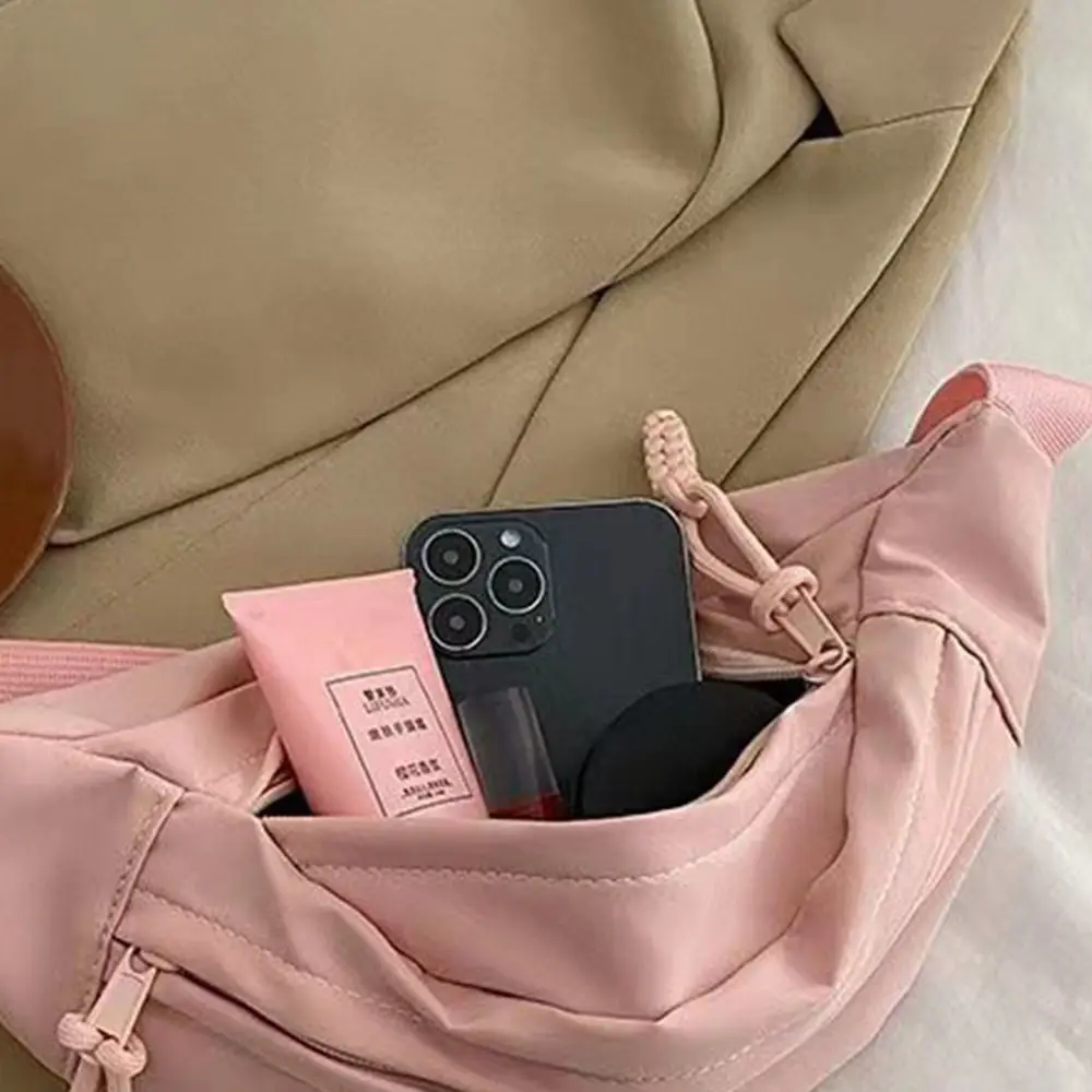 

Fanny Packs Solid Color Chest Bag Half Moon Bag Crossbody Bag Crossbody Waist Pack Large Capcity Korean Style Banana Bag