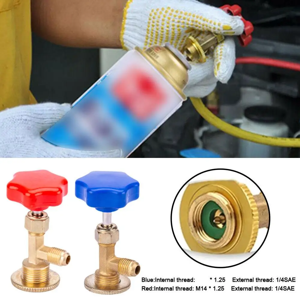 1PCS Refrigerant Bottle Opener For R12 R600 R22 R134a R410A Gas 1/4 SAE Connector Air Conditioner Tools B7J9