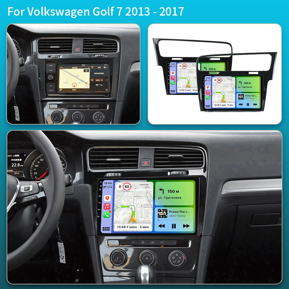 Android Wireless Carplay Auto Multimedia GPS Stereo Video Player with WiFi for Volkswagen VW Golf 7 MK7 GTI 2011-2021