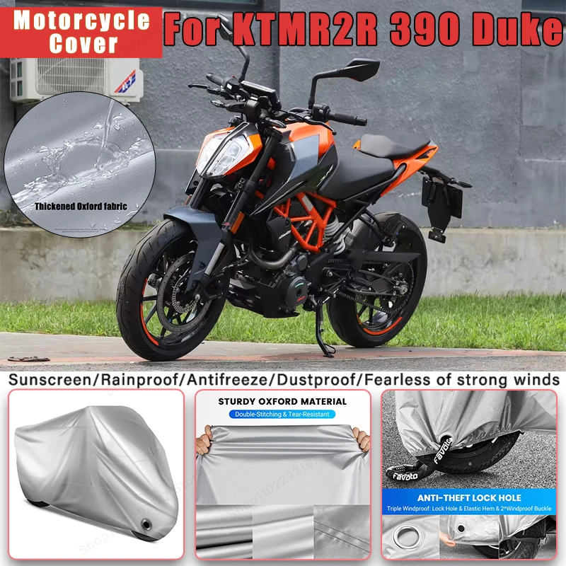 

For KTMR2R 390 Duke No Ear Motorcycle Cover - Outdoor Full Body Protection, Waterproof Dustproof Heat-Resistant Moto Accessory