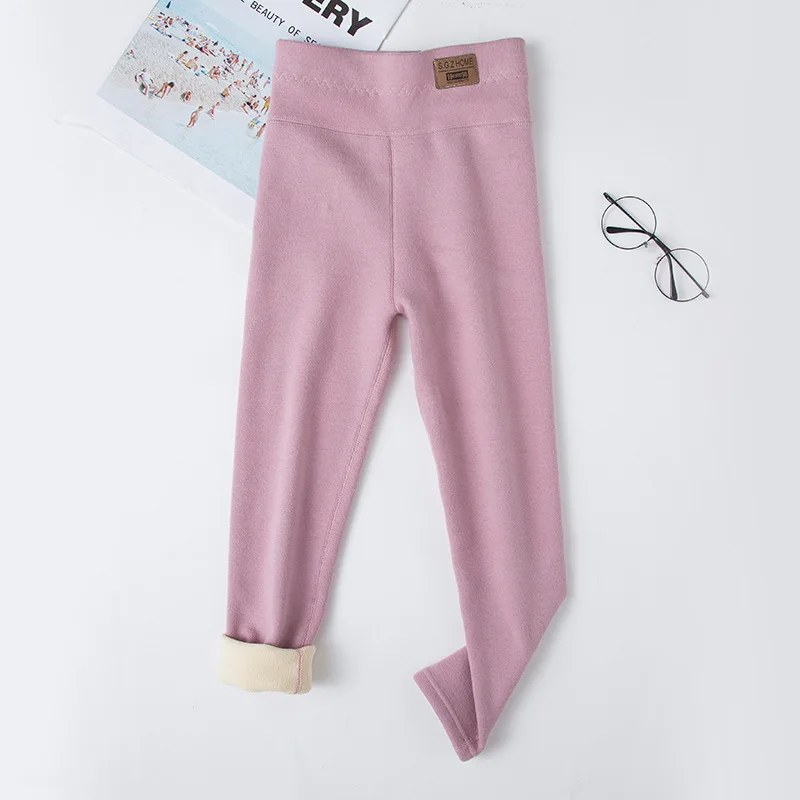 4-13Y Boys Girls Pants Autumn Winter Children Trousers Warm Leggings Thicken Velvet Label Kids Pants Baby Girl Keep Warm Legging