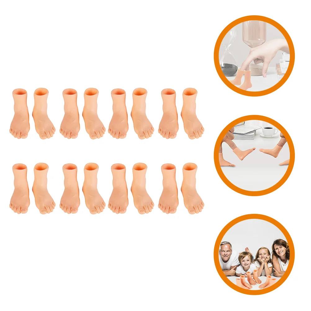 

Cabilock Manikin Finger Feet Puppets Rubber Little Tiny Left Right Feet Mini Novelty Funny Story Telling Educational Body