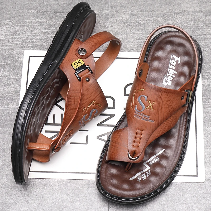 Sandalias de verano para hombre, zapatos de oficina antideslizantes, informales, color negro