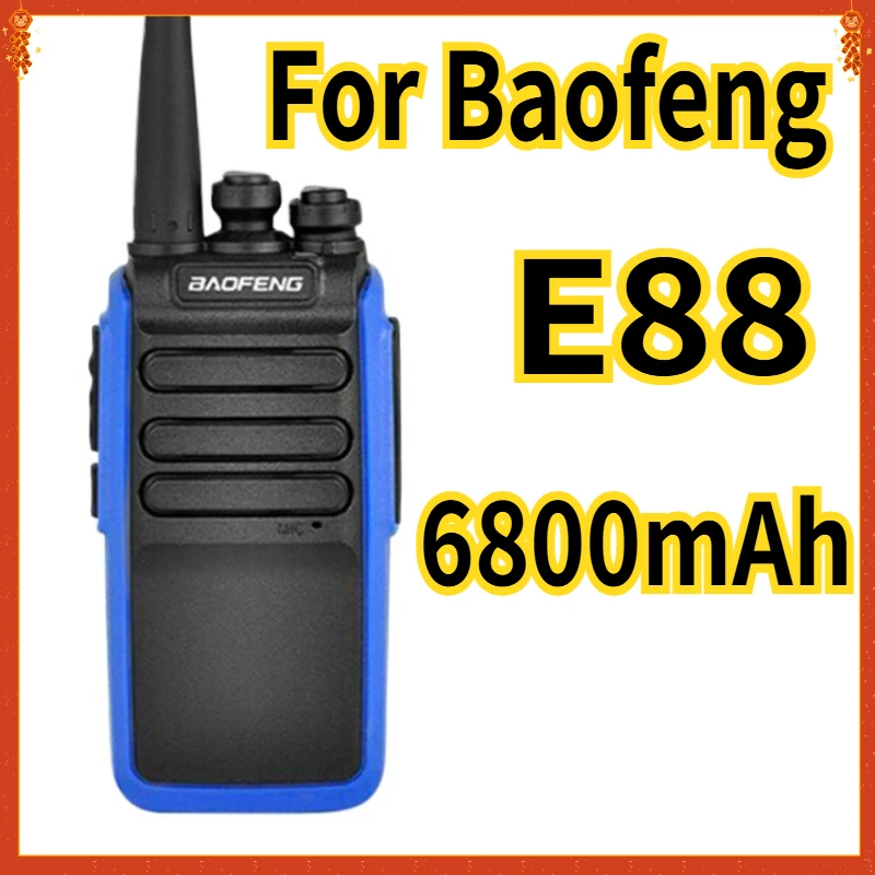For Baofeng E88 Walkie Talkie PMR446mHz 16CH Long Range CTCSS DCS VOX Channel Scan 2 Way Radio For Camping Hunting Trip 6800mAh