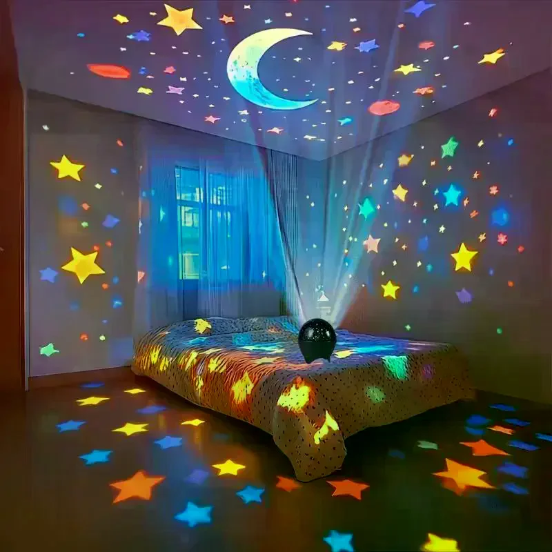 Night Lights LED Projector Light Starry Moon Galaxy Projection Lamp 5V USB For Kids Present Christmas Gift Room Decorations RGB