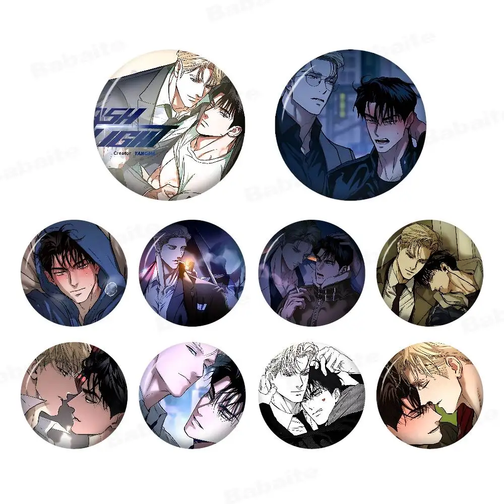 flashlight bl Anime Tinplate Pin Button Custom Anime Role Old-school Brooch Cartoon Collar Badge Jewelry Gift Fans