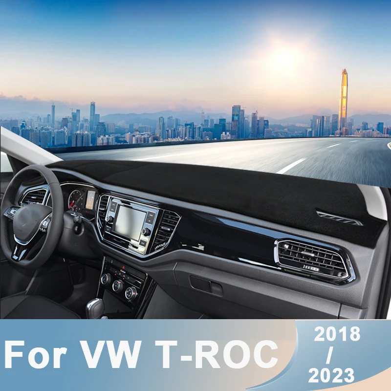 Car Dashboard Avoid Light Pad Instrument Platform Desk Cover Mat Carpets For Volkswagen VW T-ROC TROC 2018-2020 2021 2022 2023