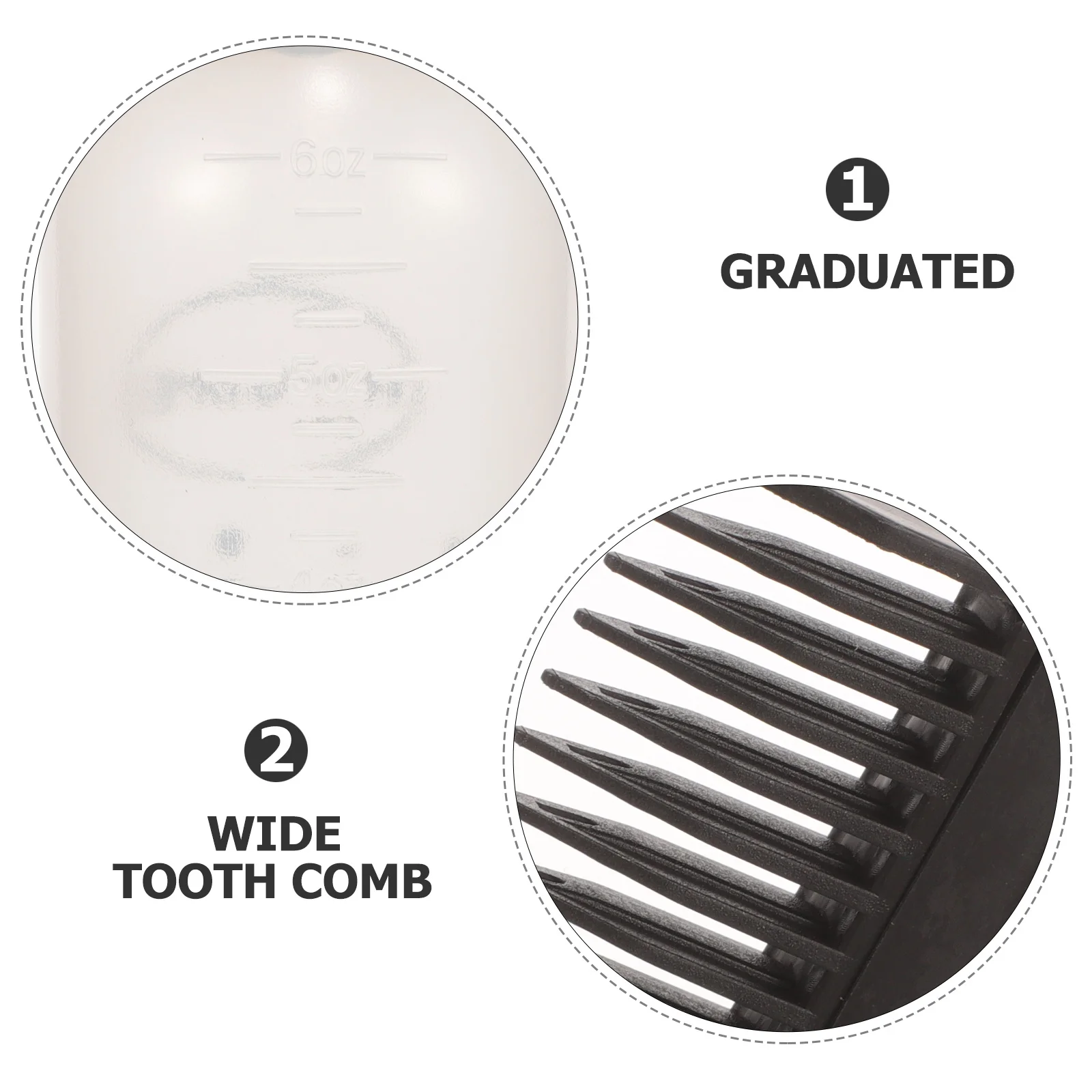 3Pcs Hair Dyeing Brush Bottles Practical Home Salon Barbershop Coloring Tools Hair Dye Comb Bottles Coloring Bottle with Comb - Image 6