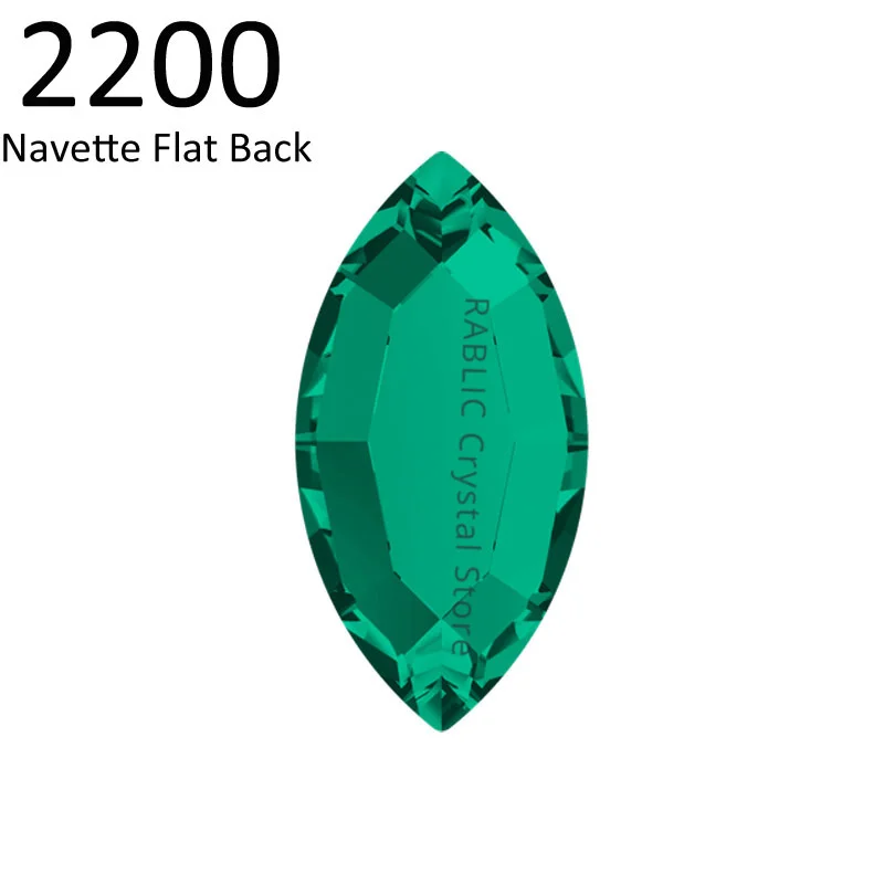 Original Crystals from Austria 2200 Navette Flat Back No Hotfix Rhinestone Fashion Interior Design Nail Art Cloth Accessories