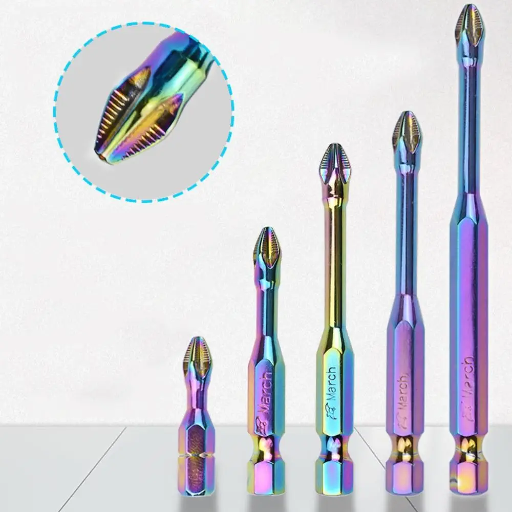 

6Pcs Colorful Impact Phillips Screwdriver Bit Anti-shock Non-slip Screwdriver Batch Head Wear-resistant Impact Resistant