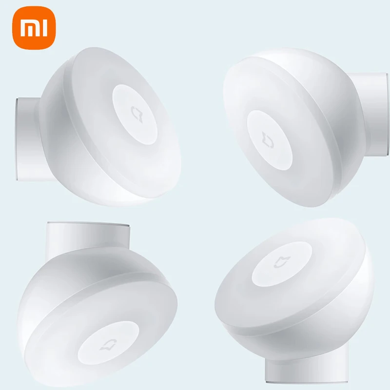 Original XIAOMI Mijia Night Light 2 Version Motion Sensor Adjustable Brightness Smart Human Light Sensor Night Lamp Bedroom