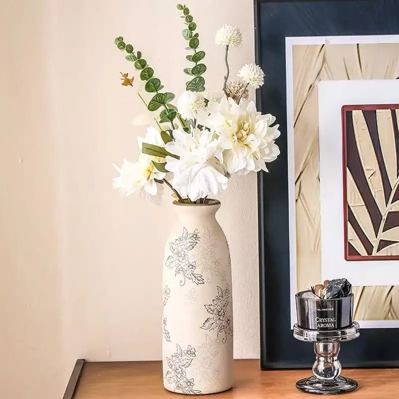 

Декоративная ваза для цветов 25x9 см, изысканный керамический контейнер для цветочных композиций, предмет декора