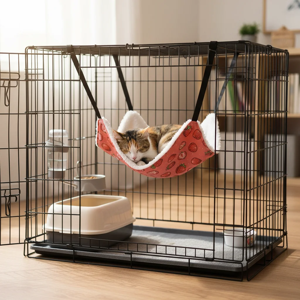 Cat Hammock for Pet Cage Durable Hanging Bed High Density Breathable Cat Rest Pad for Small Medium Cats Winter Warmer