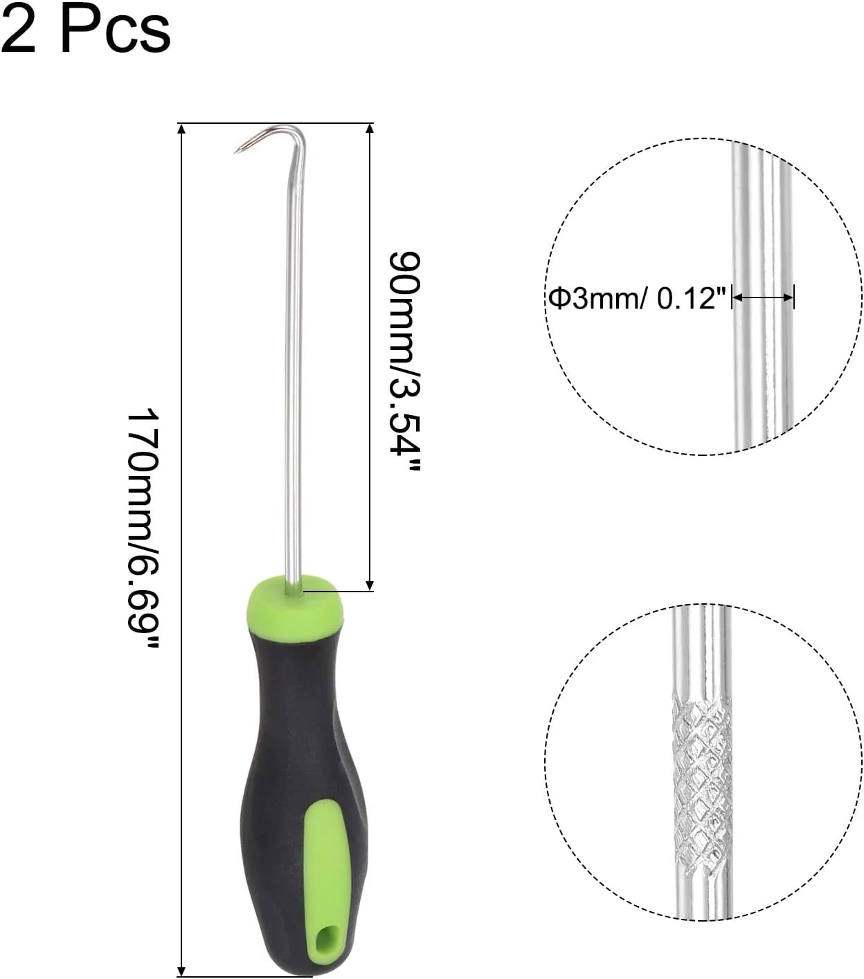 2-Piece Weed Hook Set - Ideal for path weeding, moss removal, and tight space cleaning. Battery-free, durable garden maintenance