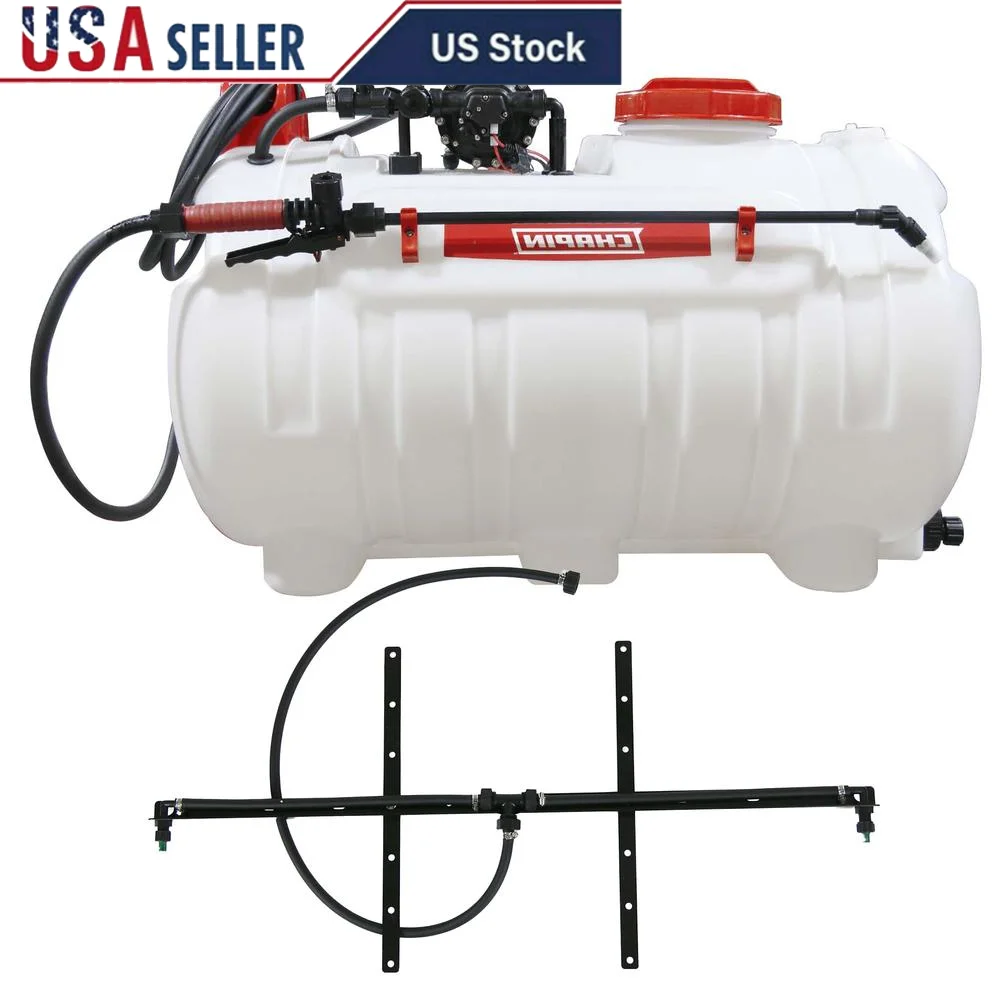 40-Gallon Agriculture Farming Tank Sprayer 2-Nozzle Boom 2.5 GPM Pump Chemical-Resistant Translucent Poly Tank Easy Mount