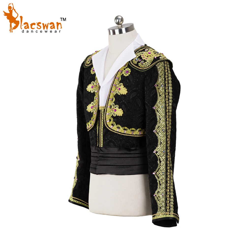 Custom Made Black Adult Ballet Tunic Costumes Top Spanish Male's Ballet Dance Jacket BT798