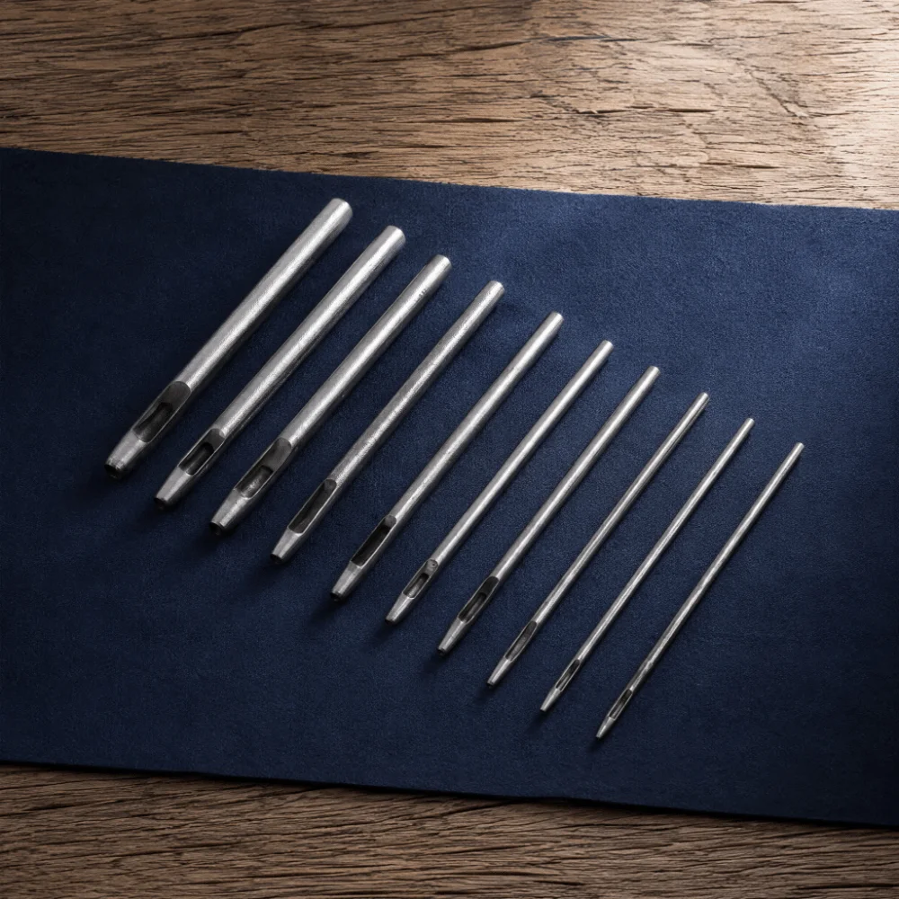 10pcs Stainless Steel Leather Hole Punch Set Hollow Design 0.5-5mm Range Hollow Punch Tool Kit Hand Punching Tool