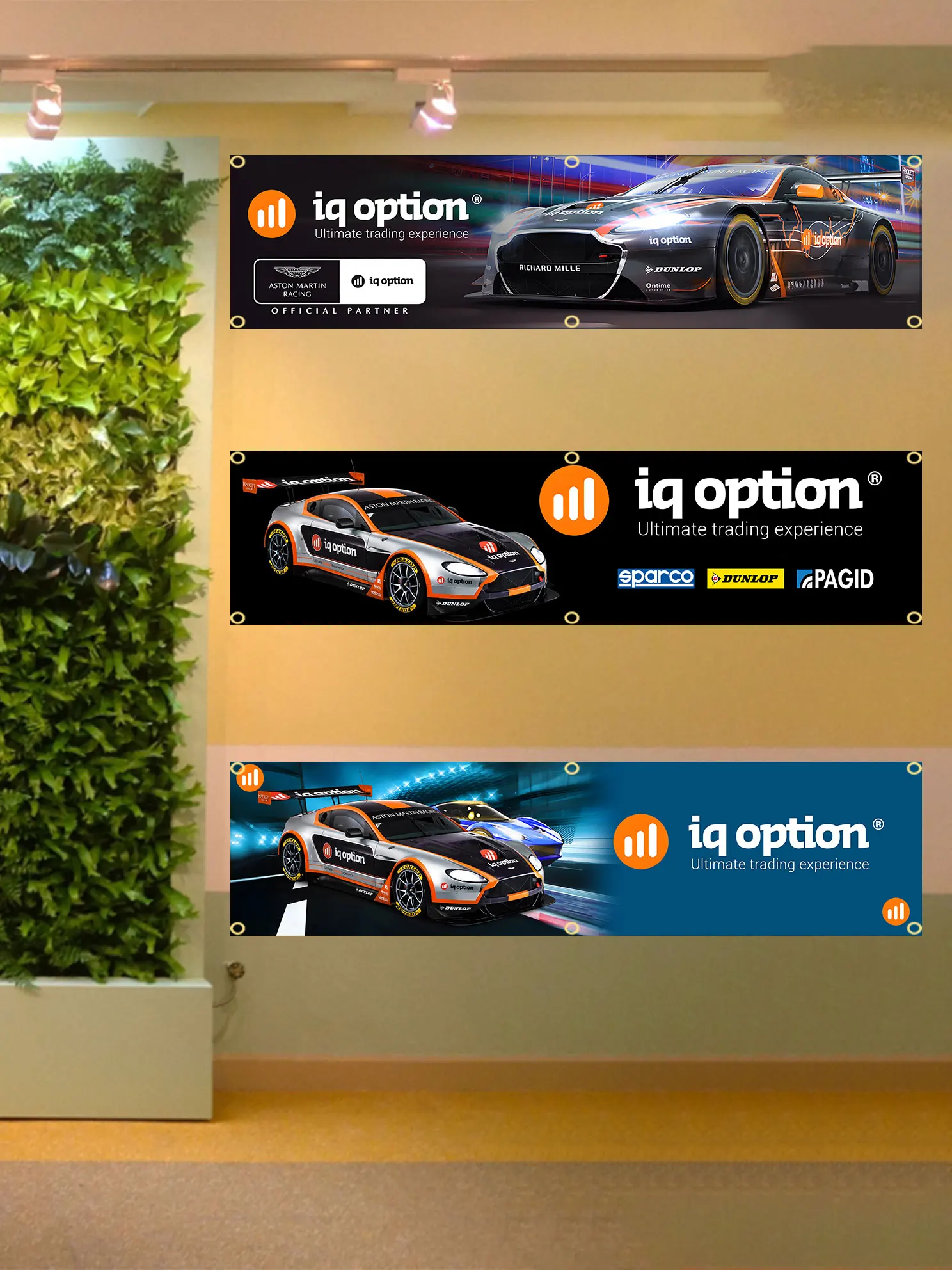 60x240cm IQ OPTION Flag Banner Tapestry Polyester Printed Flag Garage or Outdoor For Decoration
