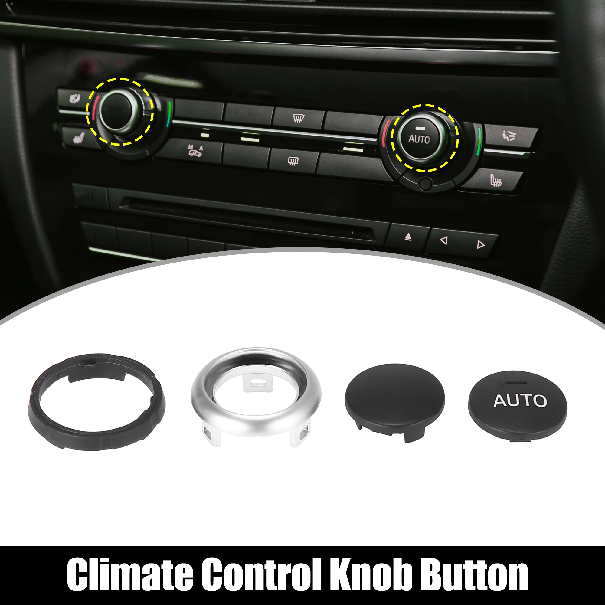 

UXCELL Car AC Knob Climate Control Switch Button Repair Kit for BMW 5 6 7 Series X5 X6