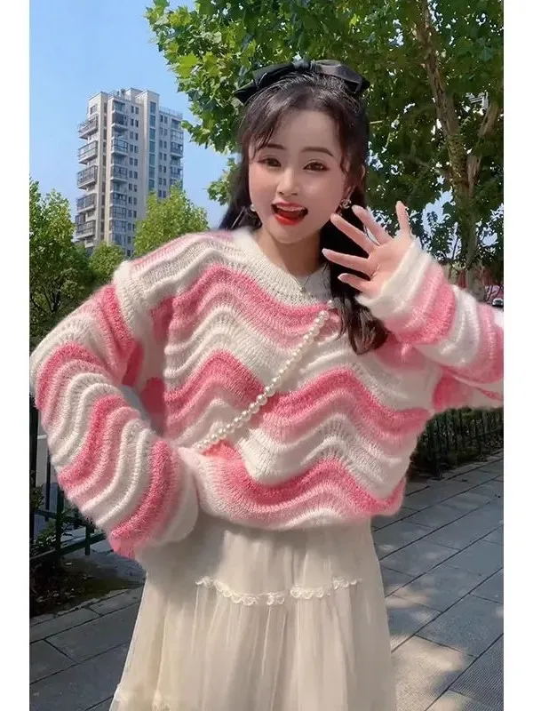

Soft Long Sve Women's Knitted Sweater round Ne Base irt Spring Autumn New Sle Striped Color Colion Commute Sle ...