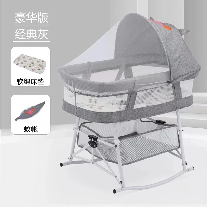 Portable crib multi-function folding bed newborn crib cradle bed mosquito shield