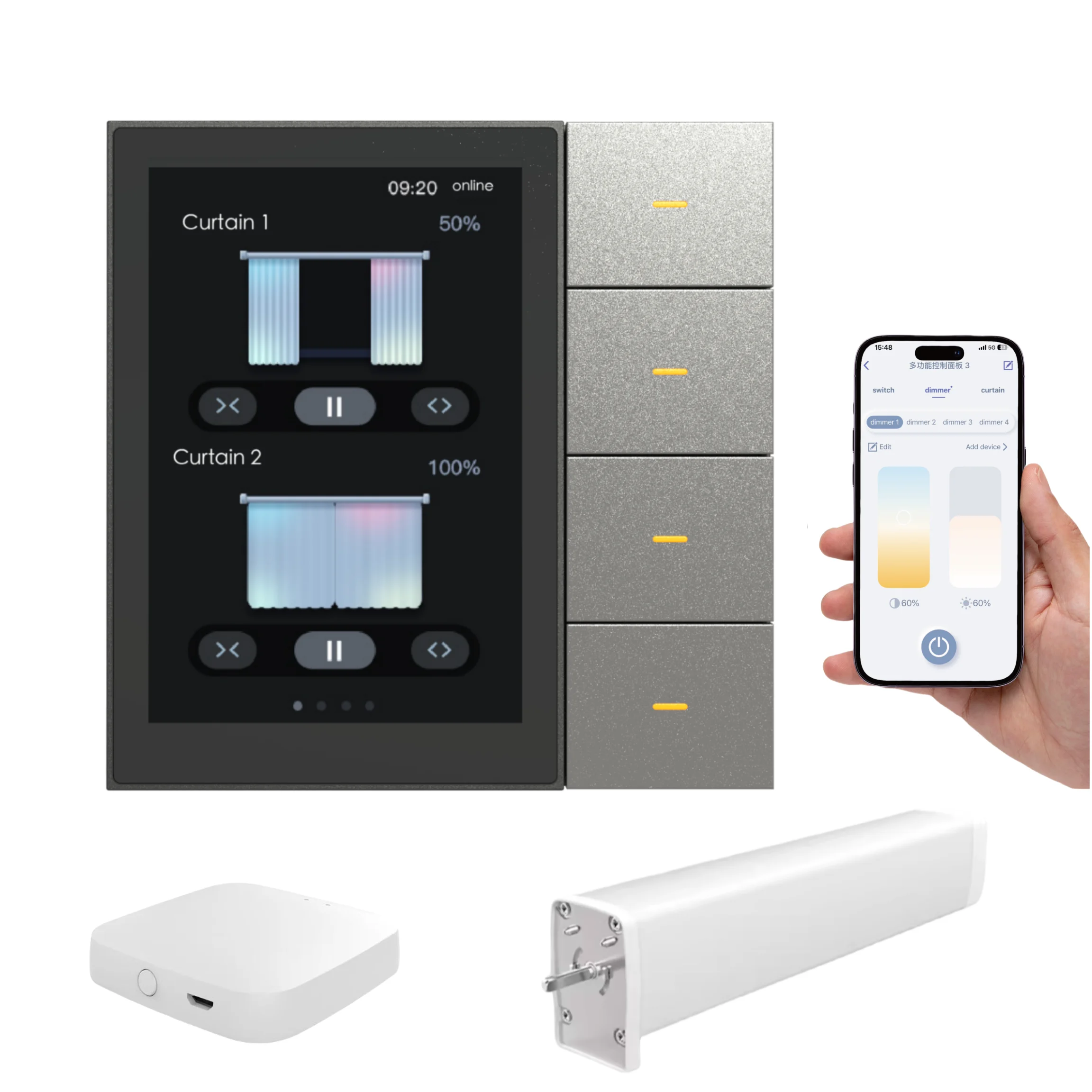 F3-pro Tuya Panel Kontrol Pusat Cerdas ZigBee Sakelar Dinding Otomatisasi Rumah Sistem Kontrol Pencahayaan Nirkabel