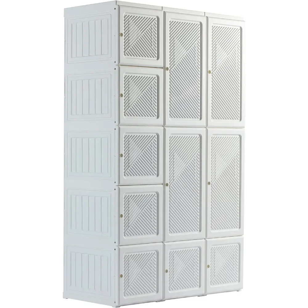 

Portable Closet Clothes Wardrobe Plastic Bedroom Armoire 14"x20" Depth Cube Storage Organizer with Hanging Rod