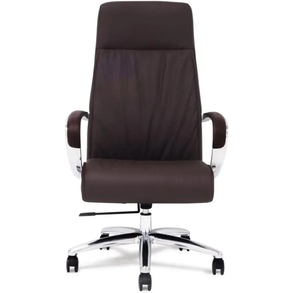 Genuine Leather Aluminum Base High Back Executive Chair