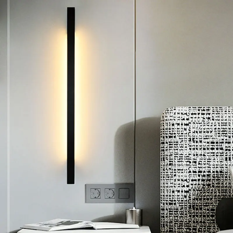 Imagem -02 - Lâmpada de Parede Led Linear Longa Nórdica Punho Luminoso Interior Iluminação Criativa de Linha Reta Iluminação Elegante Moderno e Simples